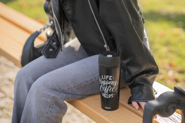 ARDESTO Термокухоль Coffee Time 450 мл, нержавіюча сталь, чорний