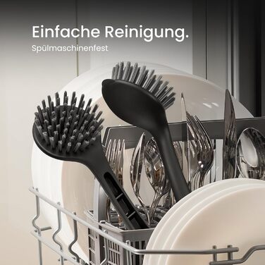 Щітка для миття посуду з міцною щетиною 2 шт. чорний Black Sweden Home