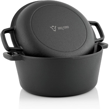 Казан чавунний 6,8 л з кришкою BBQ-Toro