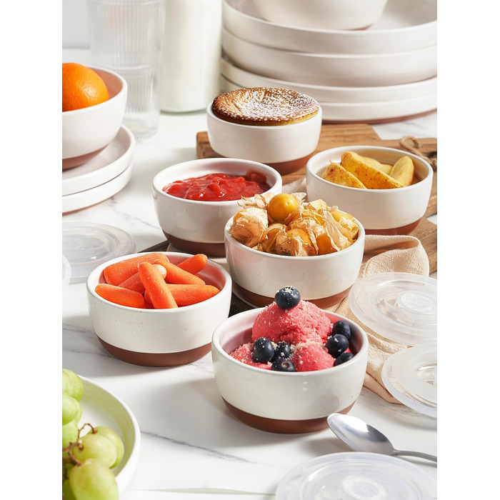 Формочки фарфоровые, 237 мл, жаропрочные, для суфле крем-брюле, формочки для выпечки, миски, набор из 6 шт., мореная глазурь