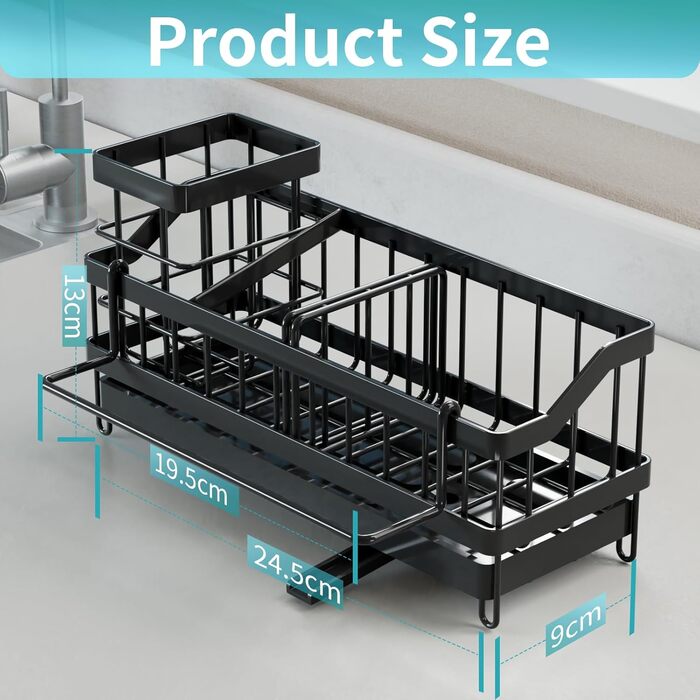 Органайзер для раковини, чорний iHomara