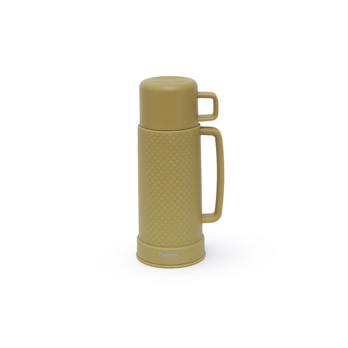 Термос Fissman 600 мл, колір зелений пластиковий корпус зі скляною колбою (19853)