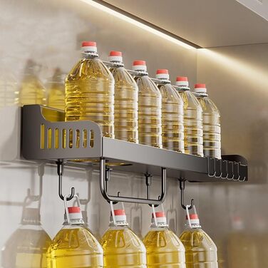 Настінний органайзер для кухонного приладдя 50 см чорний Generisch