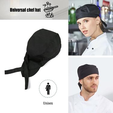Набір із 4 кухарських шапок чорний Dzsomt
