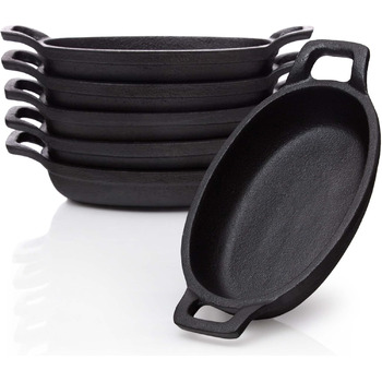 Чавунні сковороди в наборі 6 шт. овальні 20 х 9,5 см BBQ Nerd