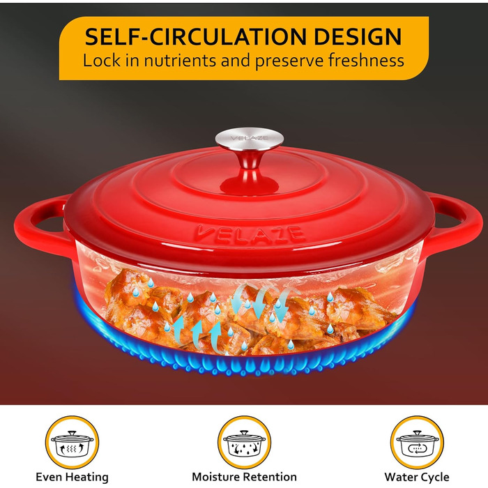 Чугунная кастрюля для выпечки хлеба 28 см, 3.5 л. Velaze