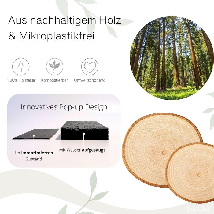 Набір губок для миття посуду 6 шт. чорний Ecoliko