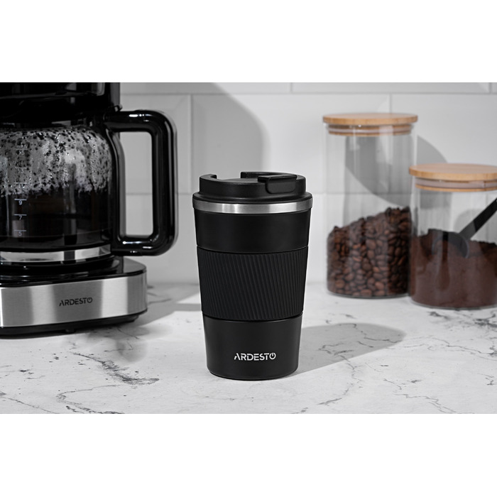 ARDESTO Термокухоль Urban 380 мл, чорний, нержавіюча сталь