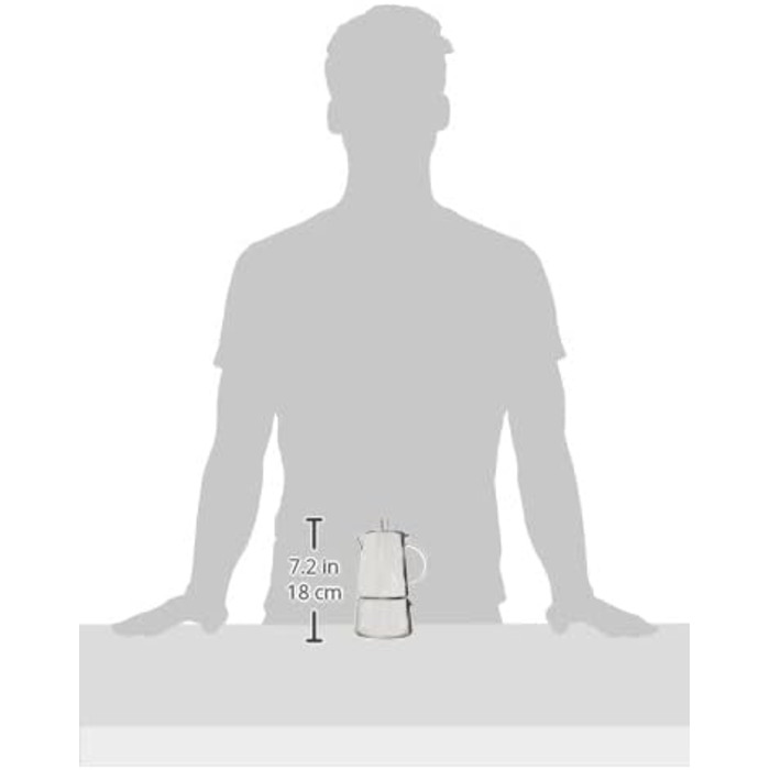 Кавоварка для еспресо Cilio 202113 Treviso 4 чашки, нержавіюча сталь, підходить для індукції