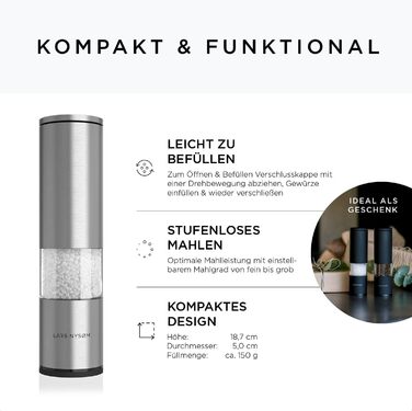 Набір млинів для солі та перцю, 2 предмета, нержавіюча сталь LARS NYSØM