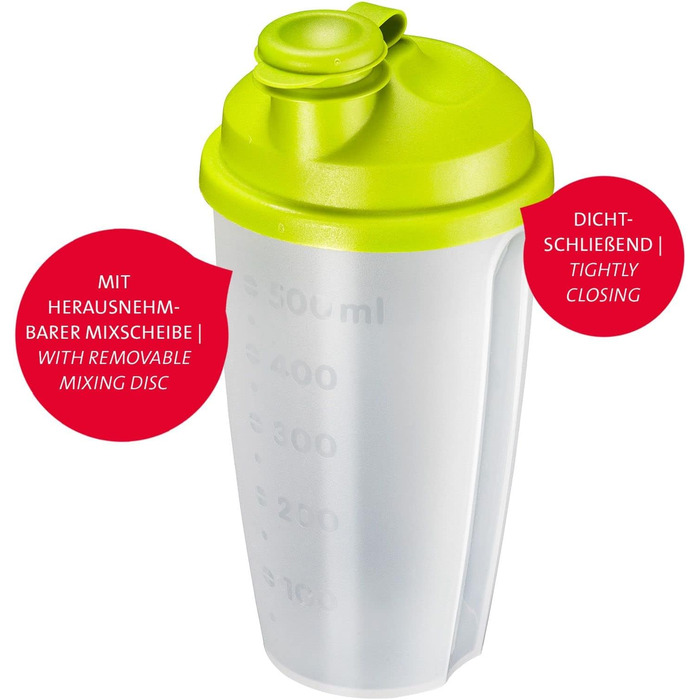 Спінер для салату Westmark, об'єм 5 л, ø 26 см, пластик, без бісфенолу А, Fortuna, колір прозорий/червоний, 243222E2 (яблучно-зелений, стандартний шейкер)