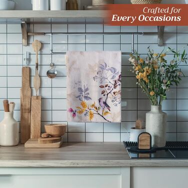 Набір із 3 багатоцільових кухонних рушників Барних рушників День подяки/Різдво (50 см x 70 см) (02 - Рівнодення - Бежевий, 50 x 70 см (Набір із 3 шт.)), 39 Hermine Noel