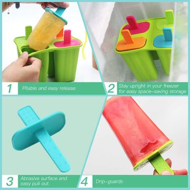 Силіконові форми для морозива, зеленого кольору DEHUB