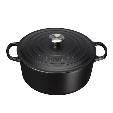 Каструля / жаровня з кришкою 24 см, чорний матовий Signature Le Creuset