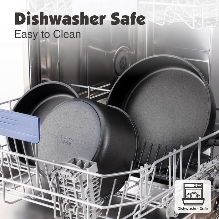 Набір кухонного посуду, 17 предметів, чорний Sensarte