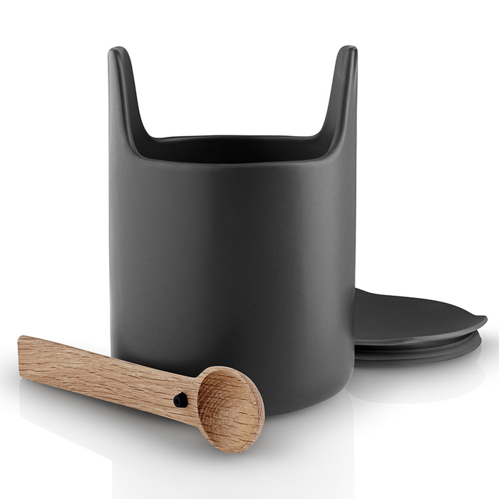 Ємність для зберігання з ложкою чорна 15 см Eva Solo