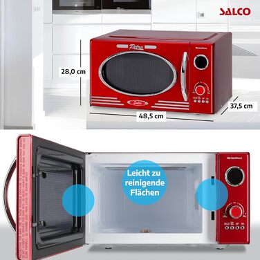 Мікрохвильова піч 2-в-1, 900 Вт червоний Salco