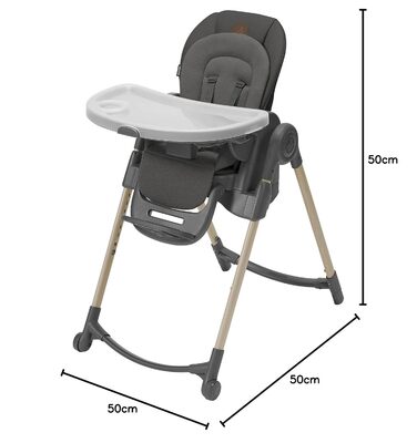 Дитячий стільчик для годування від 0 до 14 чорно-сірий Minla Maxi-Cosi