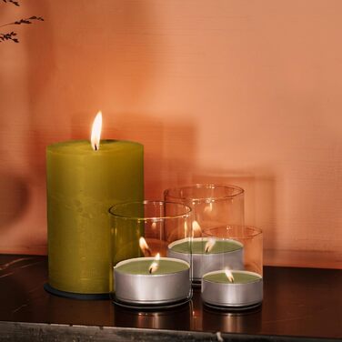 Свічки Spaas Rustic Pillar 80/110 мм 65 шт. - (Оливково-зелені)