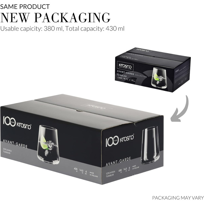 Набір склянок для води 430 мл, 6 предметів Avant-Garde Krosno