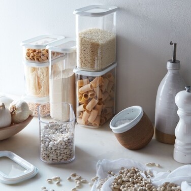 Набір ємностей для зберігання 9 предметів білих Modula Mepal