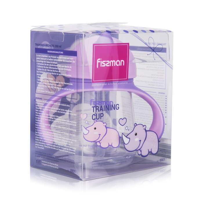 Пляшка для води Fissman 260 мл з трубочкою (6901)