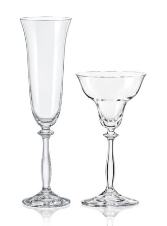 Келихи д/шамп Angela 190 мл 2 шт + підсвічник 9835 BOHEMIA