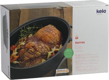 Жаровня 8 л овальна зі скляною кришкою KERROS Kela