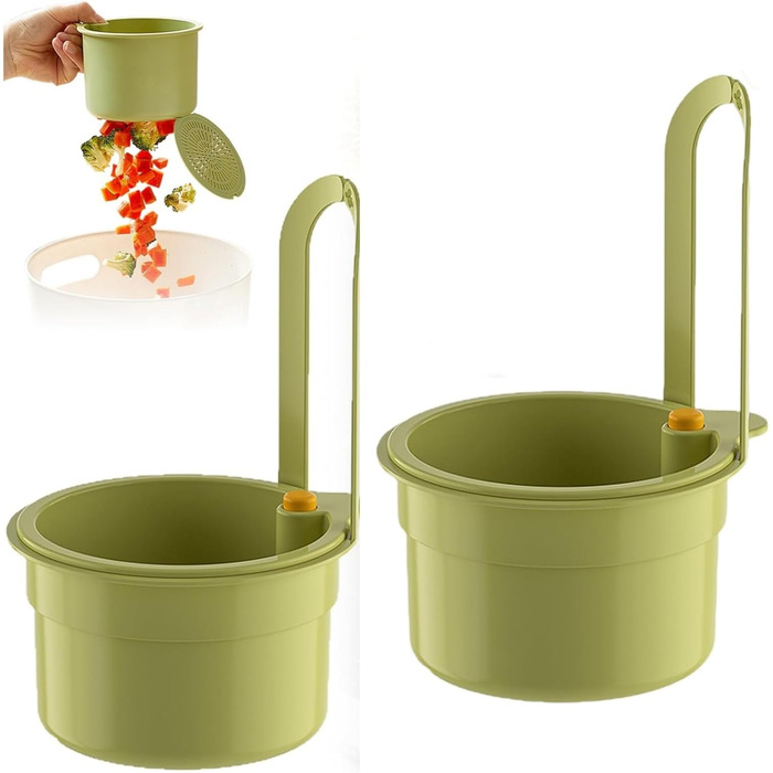 Сітчастий фільтр для раковини, фільтр для раковини, зливний кошик для раковини, органайзер для раковини, кухонне начиння, кошик для фільтра для раковини, кошик для зливу для кухні, підвісний фільтр для кухонного змішувача, (білий ) (зелений, 2 шт.)