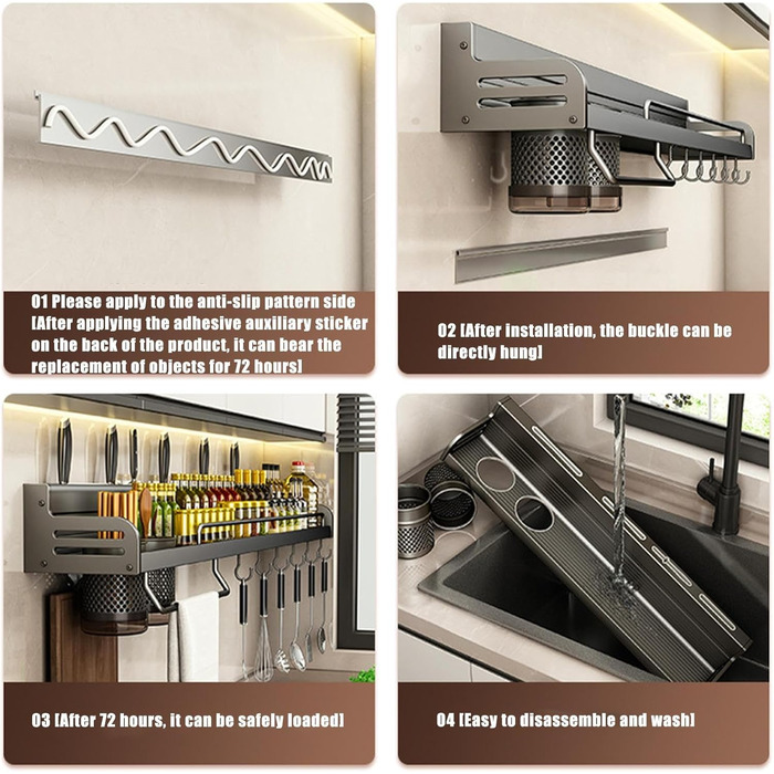 Настінний органайзер для кухонного приладдя 40 см Jlobnyiun