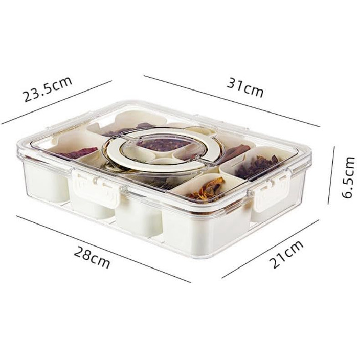 Сервірувальна тарілка для снеків з 8 відділеннями Kepuarm