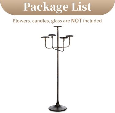 Свічник чорний, 5-рамний, висотою 122 см, чорний Sziqiqi