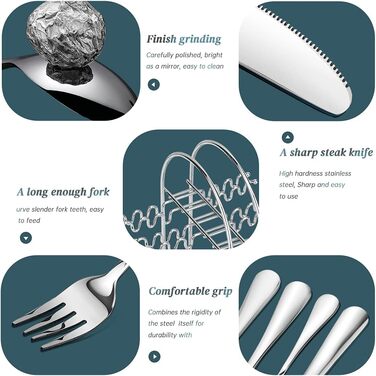 Набор столовых приборов на 6 человек, 24 предмета, серебристые peinat