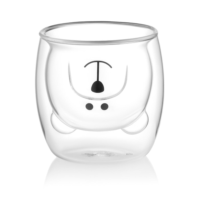 ARDESTO Набор чашек с двойными стенками Animals, 250мл, 2шт, боросиликатное стекло, прозрачный