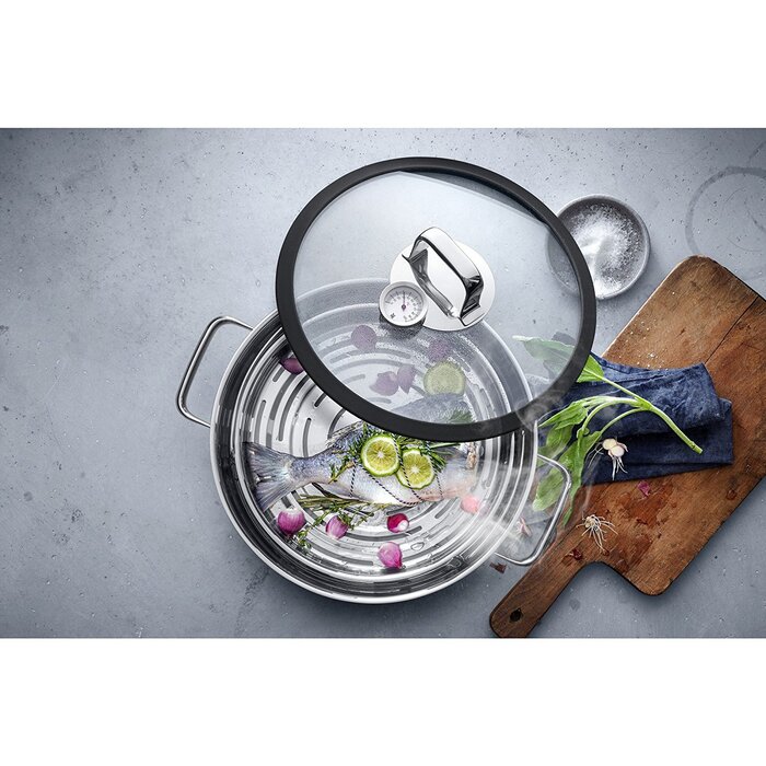 Жаровня кругла з кришкою і паровою корзиною 28 см Vitalis WMF