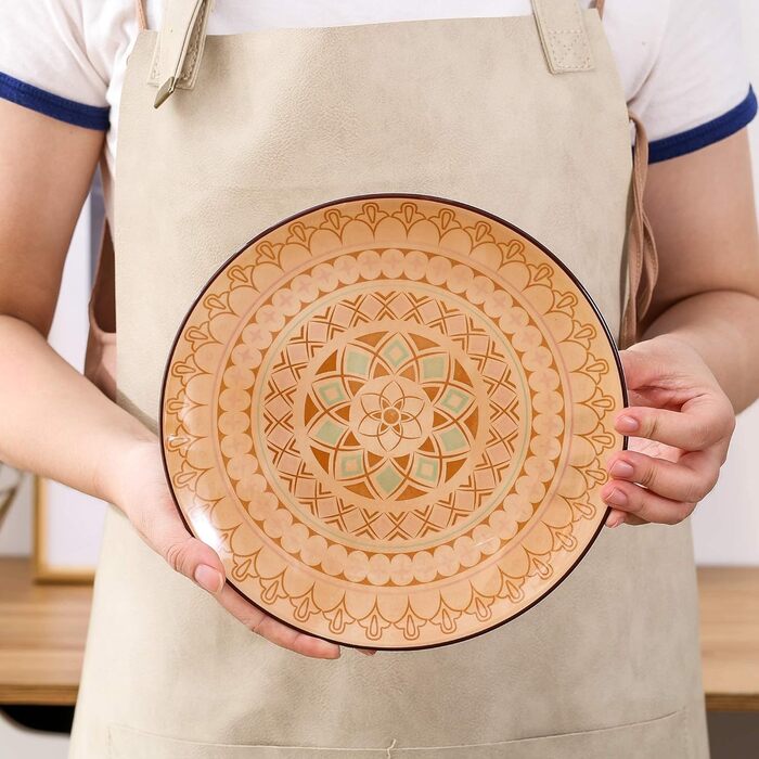 Тарілка десертна порцелянова vancasso, 12 шт. Тарілка для торта кольорова, Ø 21,5 см Тарілка плоска для сніданку (Тюльпан, десертна тарілка 12 шт.)