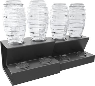 Тримач для пляшок APEXCHASER SodaStream, тримач для пляшок, підставка для зливу пляшок, сушарка для пляшок із силіконовими захисними кільцями знімний дренажний килимок і тримач кришки (4 пляшки)