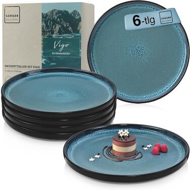 Кам&39яні миски для пасти 6 предметів, набір мисок для пасти на 6 осіб, набір мисок, придатний для миття в посудомийній машині та мікрохвильовій печі, велика багатофункціональна миска темно-сірого кольору 750 мл КОЛЕКЦІЯ VALUE (Vigo, десертні тарілки 6 пр