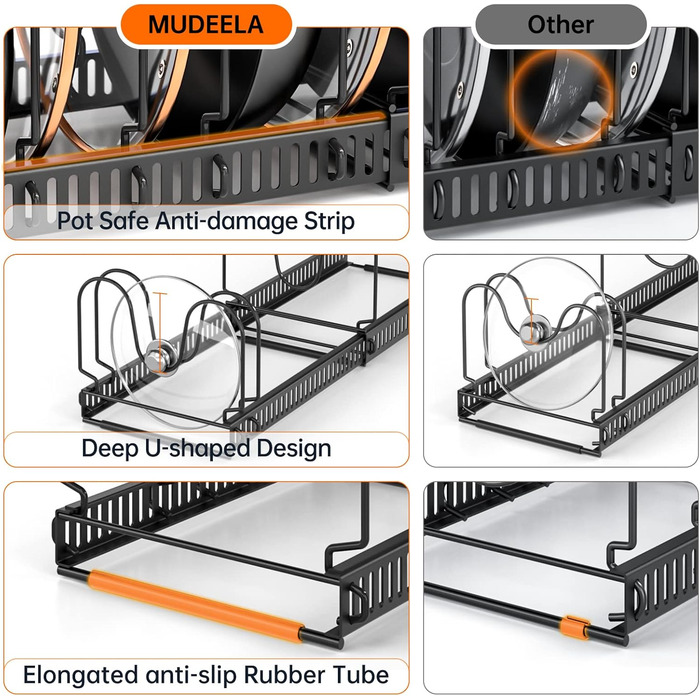 Підставки для посуду на 10 регульованими відділенями чорний MUDEELA