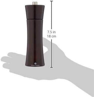 ФРАНКФУРТ Бук темно-коричневий з плавним регулюванням керамічної шліфувальної машини Млин для спецій з наповненням Ø 5,5 18 см 18 см Чорний