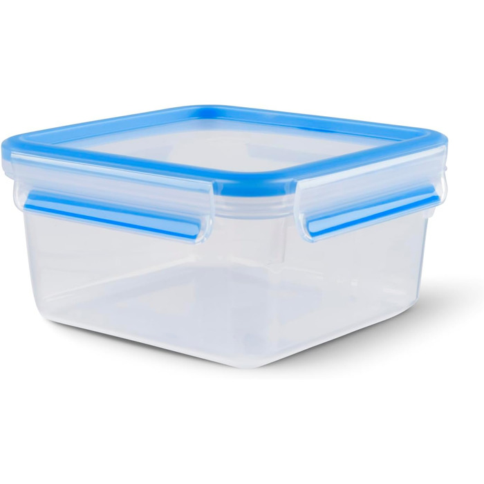 Набір контейнерів для зберігання продуктів EMSA Clip & Close, прямокутні, 5 x 0,8 л, коробки для зберігання, 100 герметичні, придатні для миття в посудомийній машині, морозильної камери та мікрохвильової печі, прозорі, сині, зроблені в Німеччині, N10307 (