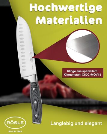 Ніж сантоку 17,5 см Wolfgrey Rosle