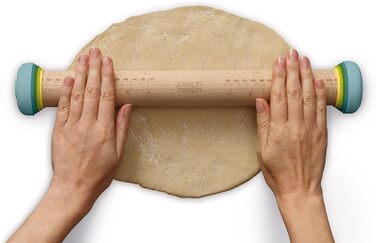 Скалка для тіста 42 см регульована, різнокольорова Duo Joseph Joseph