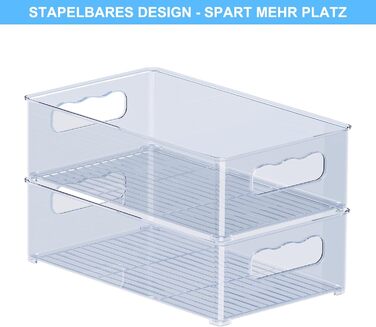 Набір холодильників-органайзерів 9 упаковок (3 розміри) Холодильник-органайзер, кухонний органайзер для комори, морозильної камери, шафи, ящика, офісу (3 розміри-6 упаковок синьо-сірий)