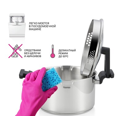 Каструля зі скляною кришкою 24 см 5,6 л ELIZ Fissman