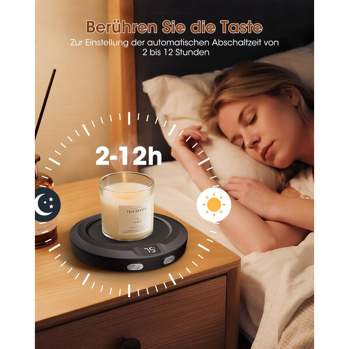 Подогреватель чашек с автоматическим выключением 2-12 часов, черный MXMZHXU