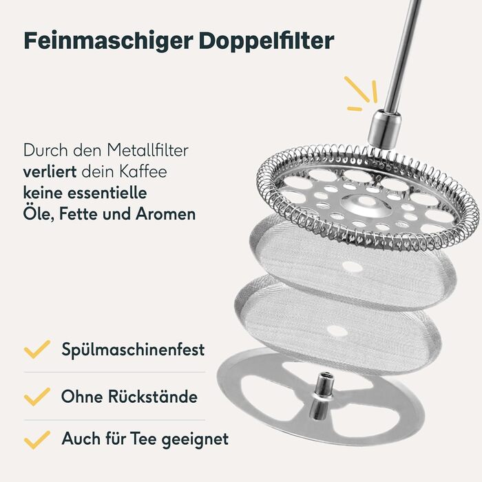 Конічна точилка для задирок SILBERTHAL - Регульоване подрібнення від грубого до тонкого - Ручна точилка з нержавіючої сталі та скла - Ідеальна ідея для подарунка (френч-прес)