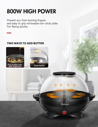 Машина для попкорна 5 л, 800 Вт черный Yabano