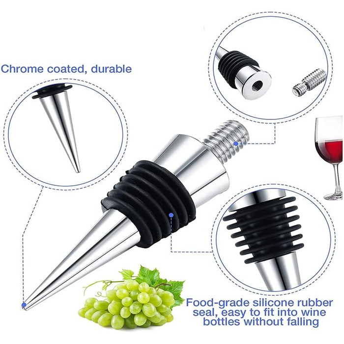 Металевих пробок для пляшок, порожніх, з цинкового сплаву, набір пробок для винних пляшок, багаторазових, для збереження вина, корок, набір пробок для пляшок, 6 шт.