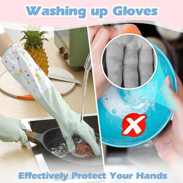 Рукавички для миття посуду 3 пари 46 см SHAIDOJIO